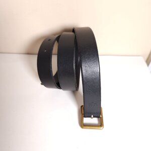 Fossil Black Leather Belt Womens Size Large 1" Wide Roller Buckle Classic